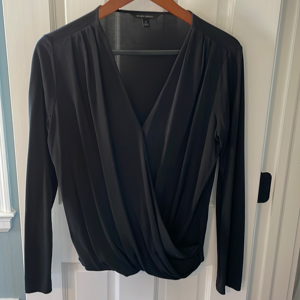 Banana Republic size small black wrap top